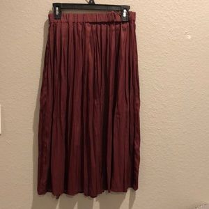 H&M Maroon High Waisted Skirt